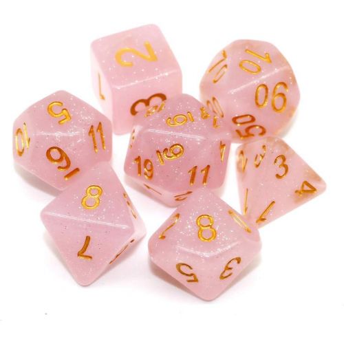  [아마존베스트]Polyhedral DND Dice Sets for Dungeons and Dragons(D&D) Role Playing Game(RPG),MTG,Pathfinder,Table Game Pink Translucent Sparkle Dice
