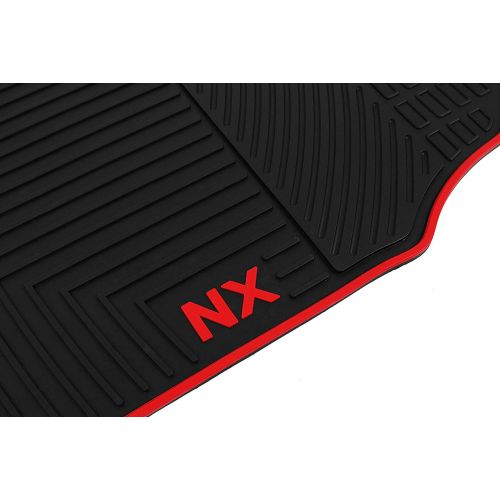  HD San Auto Car Floor Mats Compatible with Lexus NX 2014 2015 2016 2017 2018 2019 Custom Fit for Black Red Rubber Car Floor Liners Set All Weather Heavy Duty Odorless