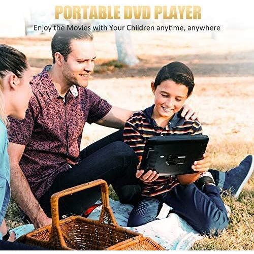  [아마존 핫딜]  [아마존핫딜]HD JUNTUNKOR 12.5 Portable DVD Player with 5 Hrs Rechargeable Battery, Unique Design for Dual Use Purpose, 10.1 HD Swivel Screen, Car Headrest Case, Remote Control, Car Charger, US