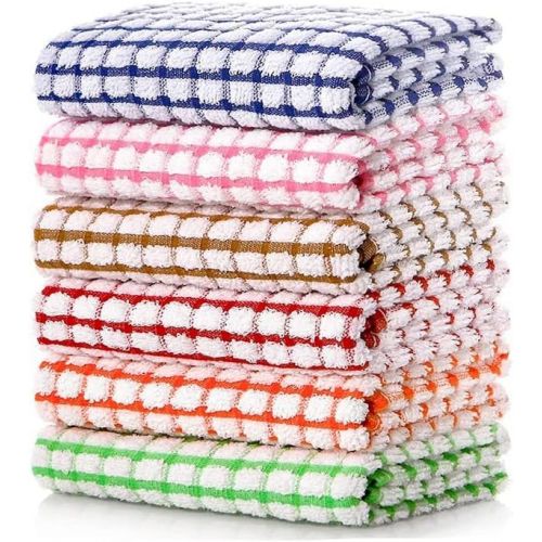  [아마존베스트]HD Kitchen Towels; Dishcloth Towel Set of 8 (12x12); 100% Cotton, Ultra Absorbent, Soft, Reusable Dish Rags; Great for Drying, Moping, Cleaning, Scrubbing; Multipurpose Tea Towel a