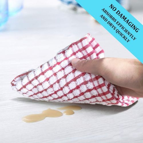  [아마존베스트]HD Kitchen Towels; Dishcloth Towel Set of 8 (12x12); 100% Cotton, Ultra Absorbent, Soft, Reusable Dish Rags; Great for Drying, Moping, Cleaning, Scrubbing; Multipurpose Tea Towel a