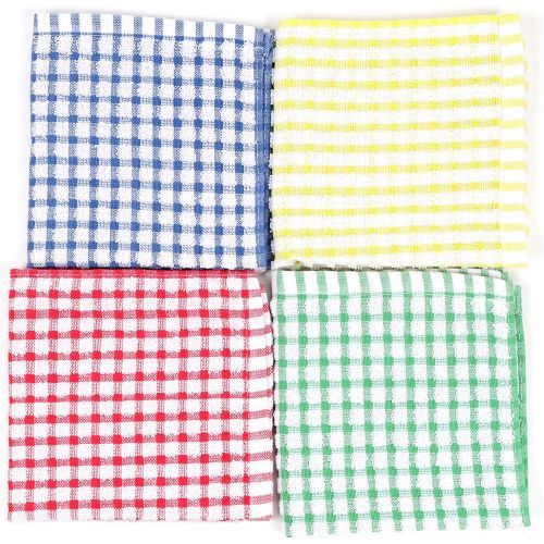  [아마존베스트]HD Kitchen Towels; Dishcloth Towel Set of 8 (12x12); 100% Cotton, Ultra Absorbent, Soft, Reusable Dish Rags; Great for Drying, Moping, Cleaning, Scrubbing; Multipurpose Tea Towel a