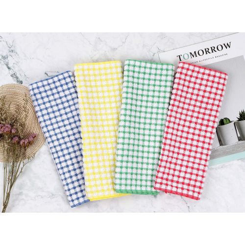  [아마존베스트]HD Kitchen Towels; Dishcloth Towel Set of 8 (12x12); 100% Cotton, Ultra Absorbent, Soft, Reusable Dish Rags; Great for Drying, Moping, Cleaning, Scrubbing; Multipurpose Tea Towel a