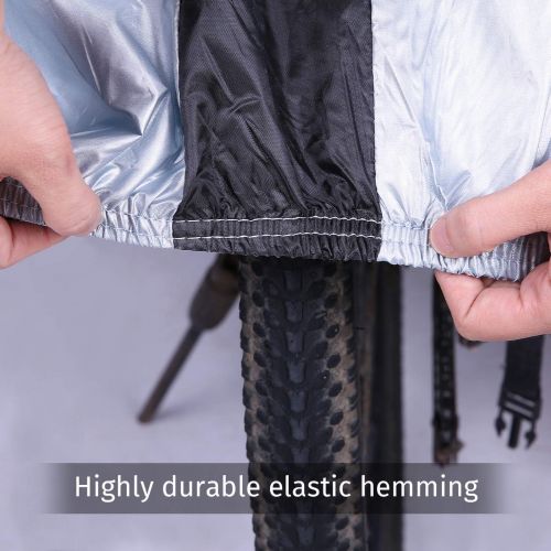  [아마존베스트]HDE Bike Cover Waterproof UV Protection Outdoor Indoor Bicycle Protector with Lock Hole for Bikes with Wheel Size Up to 29 inches (XL Silver and Black)