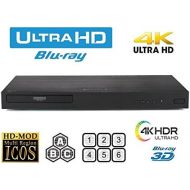 [아마존베스트]HDI New LG UBK80 UHD - 4K - 2D/3D - Region Free Blu Ray Disc DVD Player - PAL/NTSC - USB - 100-240V 50/60Hz for World-Wide Use & 6 Feet Multi System 4K HDMI Cable