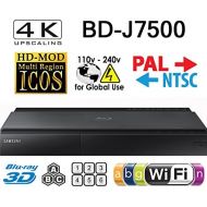 HD-ICOS SAMSUNG J7500 - 2K4K Upscale - 2D3D - Wi-Fi - Dual HDMI - Region Free Blu Ray Disc DVD Player - PALNTSC - USB - 100-240V 5060Hz for World-Wide Use & 6 Feet Multi System HDMI Ca