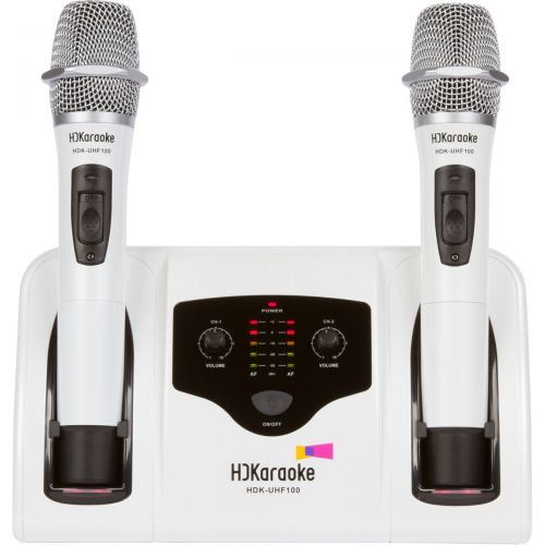  HDKaraoke Wireless Microphone System, White (HDK-UHF 100)