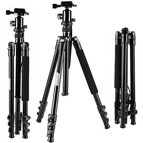  HDStars 62-Inch Multi-Angle Tripod with 360 Degree Ball Head - Reversible Tripod Legs - Quick Release Plate (Magnesium Aluminum Alloy 62, 158cm Tripod (BO)