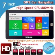 HDT GPS Navigation for Car 7 inch HD 800M/ FM/8GB/DDR3 2018 Maps for Russia/Belarus/Europe/USA+Canada Truck Navi Camper Caravan (Without Bluetooth av)