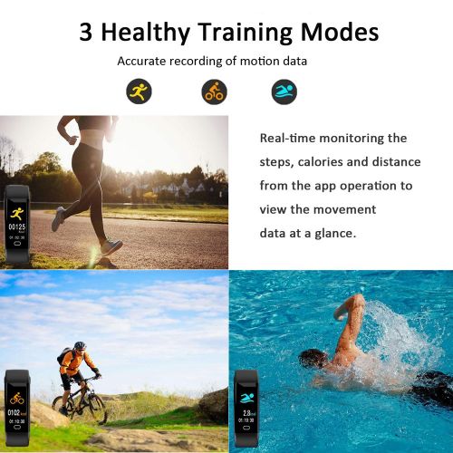  HDTOSNER Fitness Tracker, Wasserdicht IP68 Smartwatch mit Pulsmesser & Blutdruckueberwachung Aktivitatstracker Fitnessarmband fuer Android und iOS (Schwarz)