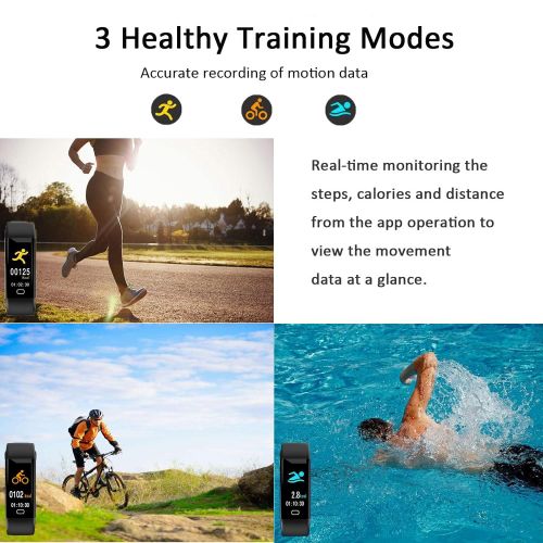  Fitness Tracker, HDTOSNER Wasserdicht IP68 Smartwatch mit Pulsmesser & Blutdruckueberwachung Aktivitatstracker Fitnessarmband fuer Android und iOS (Schwarz)