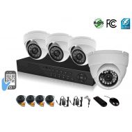 HDView 9CH Tribrid: 8 Channel DVR + 1 Channel NVR, HD 4-in-1 (TVIAHDAnalogIP) DVR Kit, with 1TB HDD, 4 x 2.4MP 1080P Infrared Security Cameras Package System, Surge-Protection