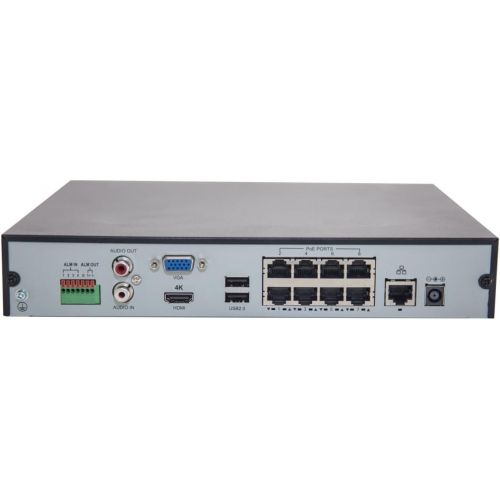  HDView Unvideo Intelligent 8 Channel NVR with 8 Port PoE, Intrusion, Crossing Line, Face Detection, Defocus, Scene Change, People Counting, Audio Detection, 9: 16 Corridor Mode, Onvif