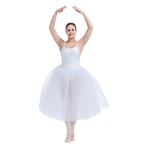  HDW DANCE Women Romantic Long Tutus Ballet Dance Costume 5 Layers Tulle Skirts