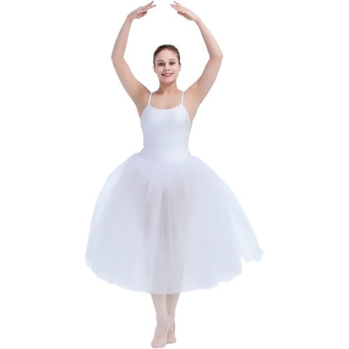  HDW DANCE Women Romantic Long Tutus Ballet Dance Costume 5 Layers Tulle Skirts