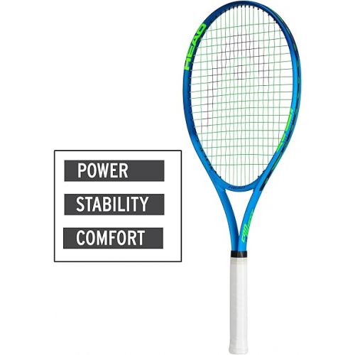 헤드 HEAD Ti. Conquest Tennis Racket - Pre-Strung Head Light Balance 27 Inch Racquet - 4 3/8 in Grip,Blue