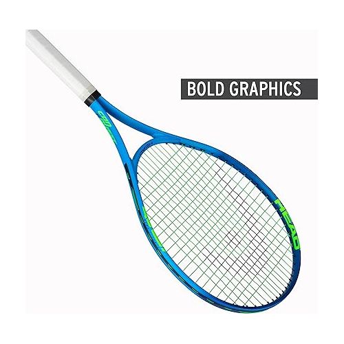 헤드 HEAD Ti. Conquest Tennis Racket - Pre-Strung Head Light Balance 27 Inch Racquet - 4 3/8 in Grip,Blue