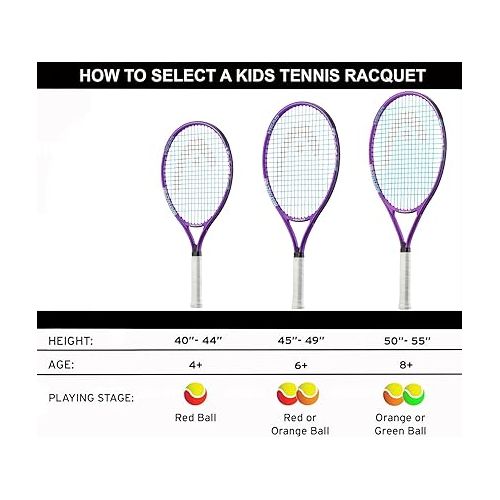 헤드 HEAD Instinct Kids Ten NIS Racquet - Beginners Pre-Strung Light Balance Jr Racket - 21