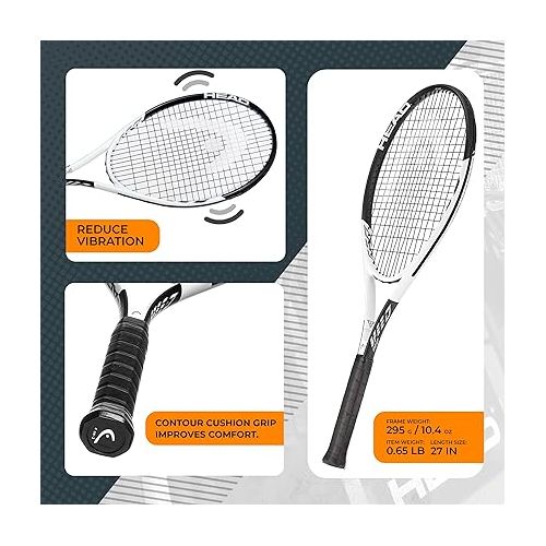 헤드 HEAD Geo Speed Adult Tennis Racket - Pre-Strung Light Balance 27.5 Inch Racquet