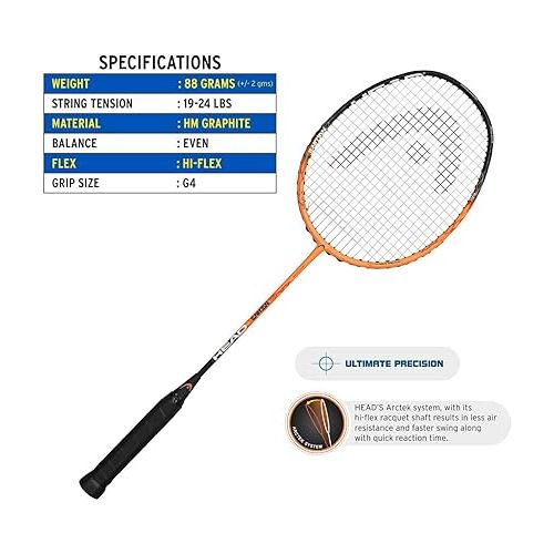 헤드 HEAD Ignition 100 HM Graphite Badminton Racquets, G4