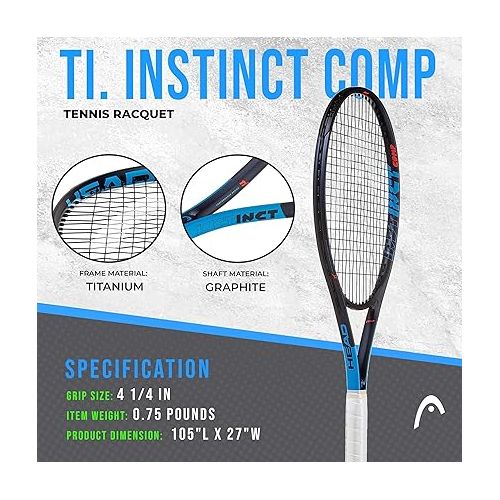 헤드 HEAD Ti. Instinct Pre-Strung 27 in. Black/Blue Tennis Racquet