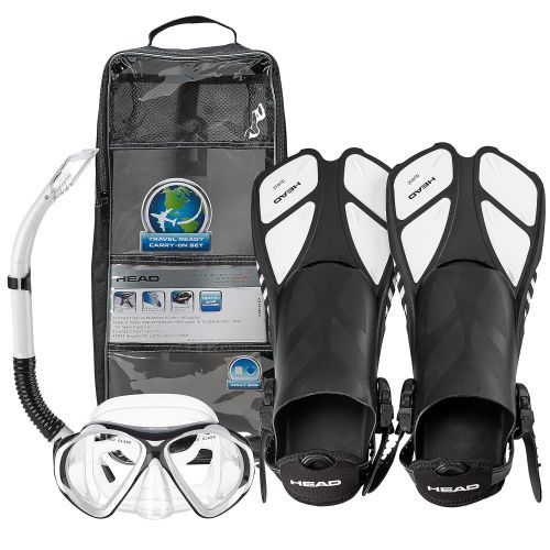 헤드 HEAD Head Italian Collection Sailor Splash Quest Superior Mask Fin Snorkel Set with Travel Friendly Snorkeling Gear Bag