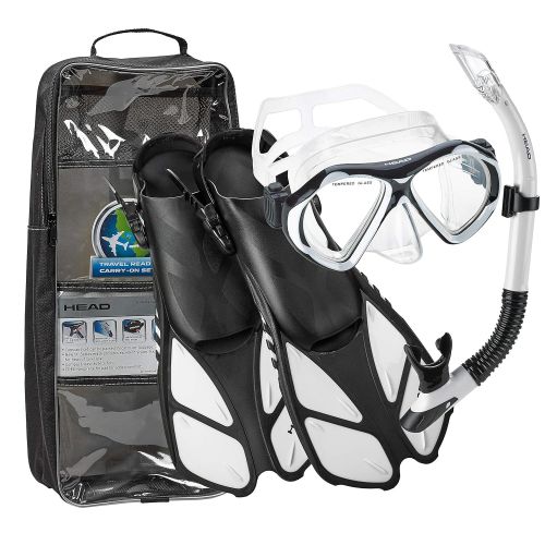 헤드 HEAD Head Italian Collection Sailor Splash Quest Superior Mask Fin Snorkel Set with Travel Friendly Snorkeling Gear Bag