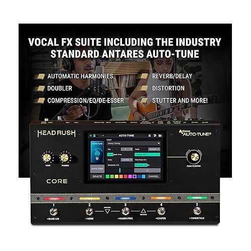  HeadRush Core - Guitar and Vocal Multi Core Effects Amp Modeling Processor with Cloning, Looper, Antares Auto-Tune, Wi-Fi, Touchscreen, and Bluetooth