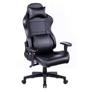 HEALGEN Big and Tall Gaming Chair with Large Lumbar Support Cushion Ergonomic Office Chair High Back Racing Style PC Computer Chair Swivel Executive Leather Chair with Headrest (Bl