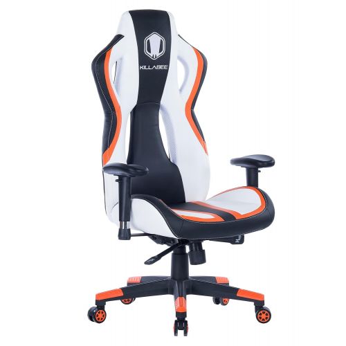  HEALGEN Gaming Chair Racing Style High-Back PU Leather Office Chair PC Desk Chair Executive and Ergonomic Swivel Chairs (Orange)