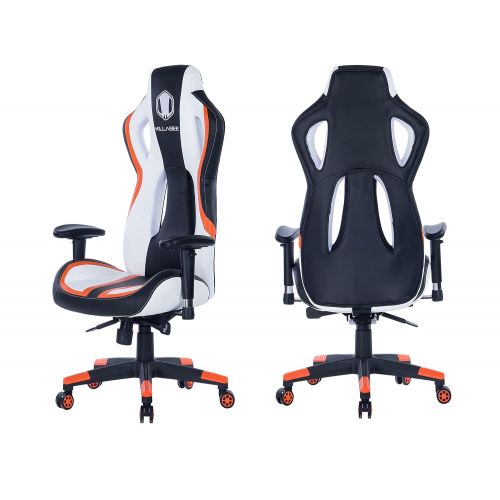  HEALGEN Gaming Chair Racing Style High-Back PU Leather Office Chair PC Desk Chair Executive and Ergonomic Swivel Chairs (Orange)