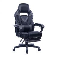 HEALGEN Gaming Chair with Massage Lumbar Pillow and Footrest Memory Foam Racing Gamer Chair Ergonomic High-Back Office Chair Reclining PC Desk Chair-Grey