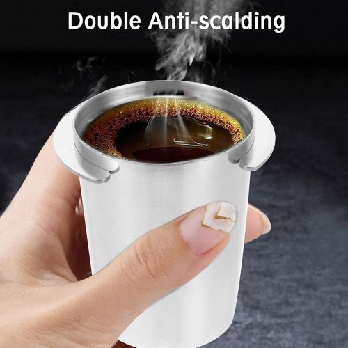  HEALLILY Espresso Coffee Portafilter Dosing Cup 51/53/ 54mm Stainless Steel Dosing Cup Powder Feeder Part Espresso Machine Tools