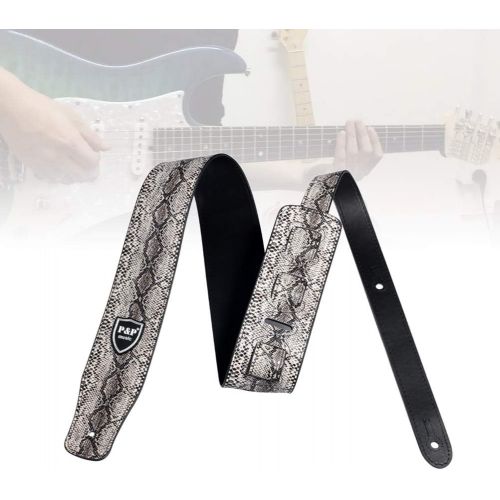  [아마존베스트]HEALLILY Guitar Strap Comfortable Durable Abrasion Resistant Snakeskin Pattern Guitar Strap for Classical Acoustic Guitars