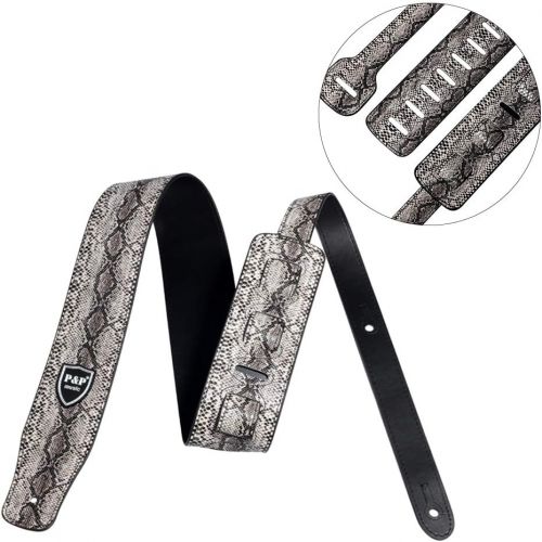  [아마존베스트]HEALLILY Guitar Strap Comfortable Durable Abrasion Resistant Snakeskin Pattern Guitar Strap for Classical Acoustic Guitars