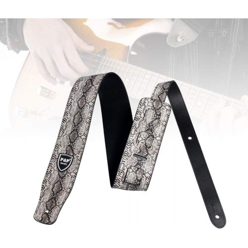  [아마존베스트]HEALLILY Guitar Strap Comfortable Durable Abrasion Resistant Snakeskin Pattern Guitar Strap for Classical Acoustic Guitars