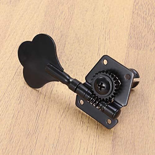  [아마존베스트]HEALLILY GESUND 4-Piece Electric Bass Tuner Peg Black Guitar Open Gear Tuning Pegs 4R Mechanics for Fender Precison Jazz Bass Guitar Replacement