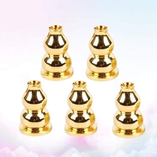  인센스스틱 HEALLILY 5PCS Golden Brass Incense Burner Holder for Incense Stick Coil Bottle Gourd Shaped Copper Incense Holder