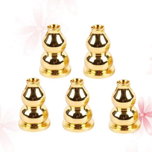  인센스스틱 HEALLILY 5PCS Golden Brass Incense Burner Holder for Incense Stick Coil Bottle Gourd Shaped Copper Incense Holder