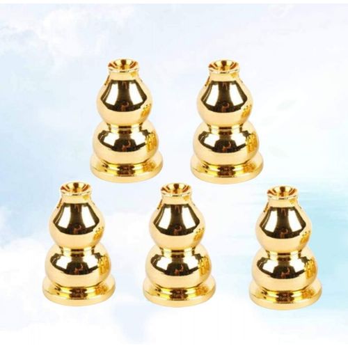  인센스스틱 HEALLILY 5PCS Golden Brass Incense Burner Holder for Incense Stick Coil Bottle Gourd Shaped Copper Incense Holder