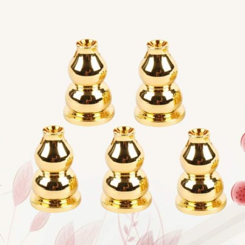  인센스스틱 HEALLILY 5PCS Golden Brass Incense Burner Holder for Incense Stick Coil Bottle Gourd Shaped Copper Incense Holder