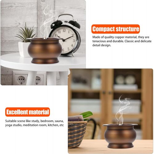  인센스스틱 HEALLILY Antique Incense Burner Holder Cone Stick Incense Bowl Ash Catcher Tibetan Buddhist Supplies Aromatherapy Ornament for Yoga Spa Meditation