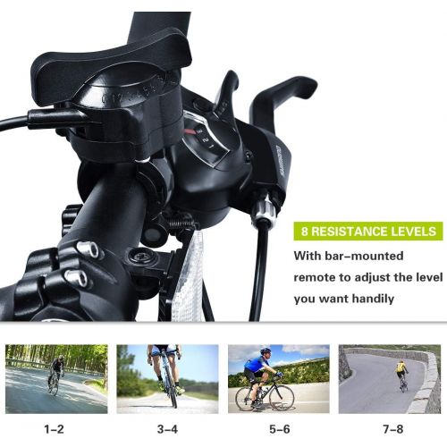  [아마존베스트]HEALTH LINE PRODUCT Bike Trainer Stand with 8 Resistance Setting, Portable 26-28 Indoor Bicycle Trainer w Quiet Noise Reduction - Stationary Cycling Exercise for Road & Mountain Bi