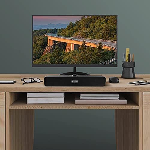  [아마존베스트]Computer Speaker, HeantTV 2.0 USB 5 W x 2 Wired Powered with 2 Membranes Wired Soundbar with Stereo, 3.5 mm Aux, Volume Control for Windows PC, Desktop, Laptop, Notebook, Smartphon