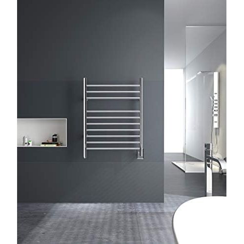  HEATGENE Hot Towel Warmer for Bath Hardwired Heated Drying Rack Straight Bars Mirror Polish