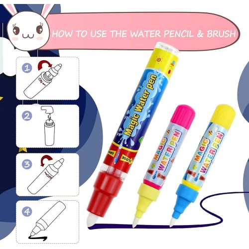  [아마존베스트]HEEKU Aqua Magic Doodle Mat - 47x35 in, Xmas Gifts for Toddler Girls & Boys, Kids Large Painting Writing Water Doodle Board, Educational Toys for Age 2+