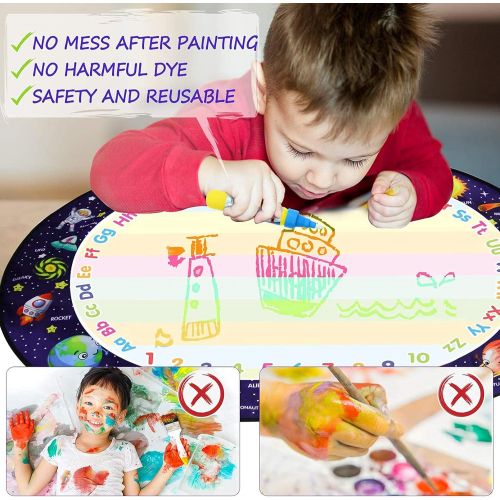  [아마존베스트]HEEKU Aqua Magic Doodle Mat - 47x35 in, Xmas Gifts for Toddler Girls & Boys, Kids Large Painting Writing Water Doodle Board, Educational Toys for Age 2+