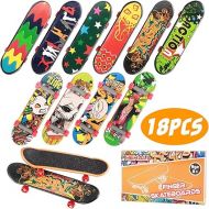 18pcs Finger Skateboards for Kids Mini Fingerboards Finger Toys Hand Skateboard Party Favors, Birthday Creative Gifts (12 Normal + 6 Matte)