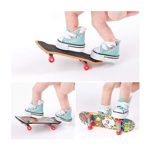  18pcs Finger Skateboards for Kids Mini Fingerboards Finger Toys Hand Skateboard Party Favors, Birthday Creative Gifts (12 Normal + 6 Matte)