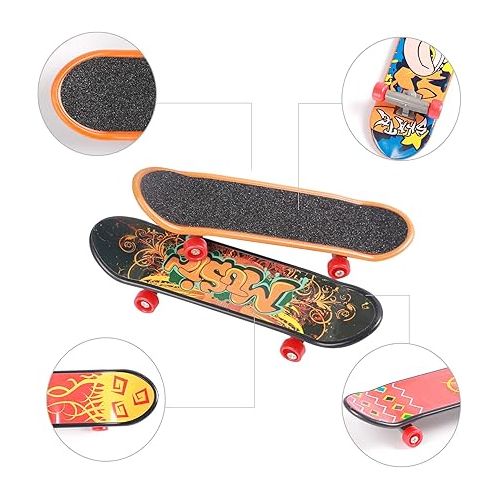  18pcs Finger Skateboards for Kids Mini Fingerboards Finger Toys Hand Skateboard Party Favors, Birthday Creative Gifts (12 Normal + 6 Matte)